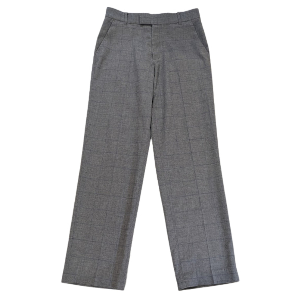 Calvin Klein Tailored Gray Plaid Dress Pants | Modern Minimal Workwear Size 18 R
